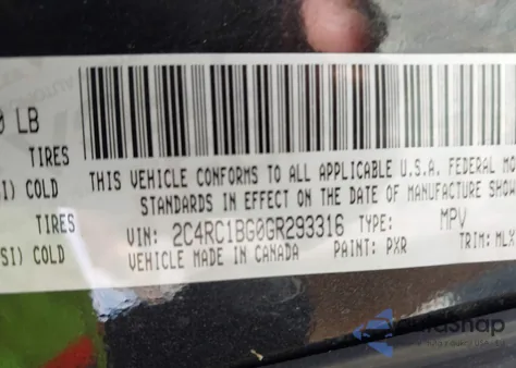 2016 Chrysler Town & Country Touring from USA, damaged, VIN 2C4RC1BG0GR293316